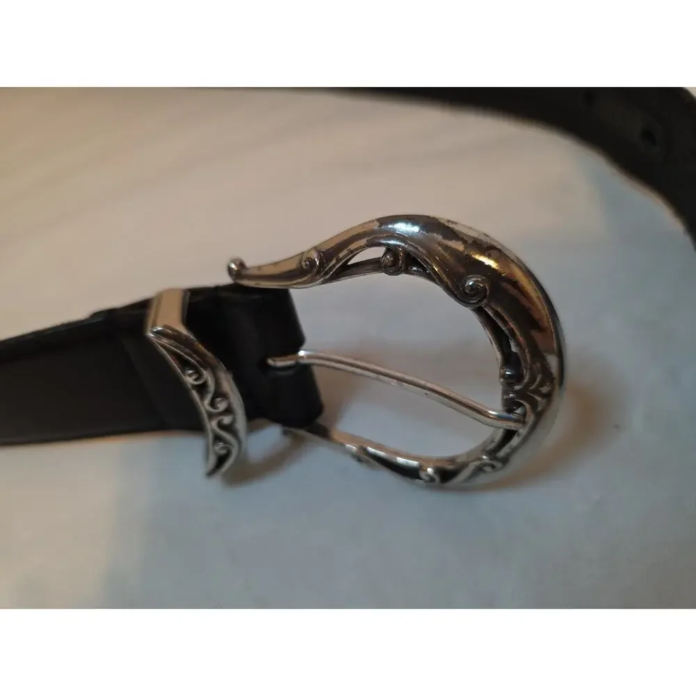 Brighton Belt Leather Studded Detail Women Size L / 34 Black B20403